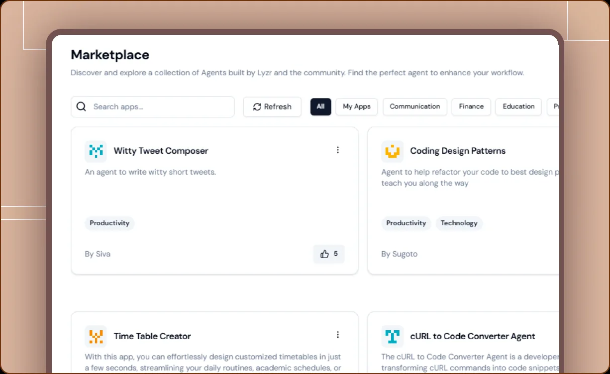 Rapid development and testing in Lyzr Agent Studio