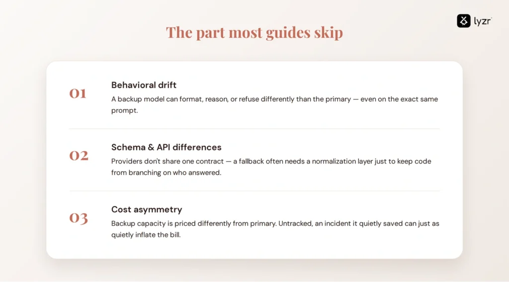 LLM Failover Explained: Surviving a Provider Outage 4 Three things most LLM failover guides skip