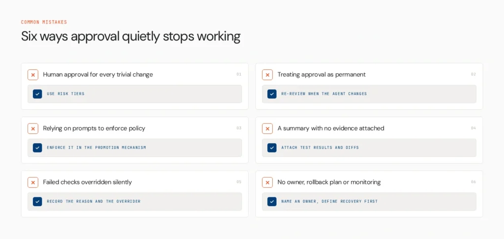 How to Design an Approval Workflow for Shipping AI Agents to Production 3 approval workflow mistakes v2